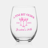 A Tiniビット年上のマルティカスタムニ誕生日パーティー ステムなしワイングラス (正面)