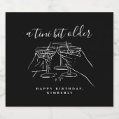 A Tiniビット年上の応援Martini誕生日パーティー スパークリングワインラベル (シングルラベル)