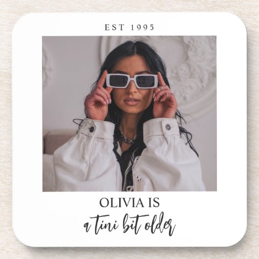 A Tiniビット年上のMartiniをテーマにしたフォトパーティーのお気に入り コースター (正面)