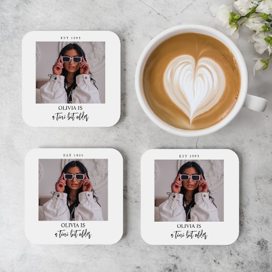 A Tiniビット年上のMartiniをテーマにしたフォトパーティーのお気に入り コースター