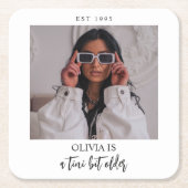 A Tiniビット年上のMartiniをテーマにしたフォトパーティーのお気に入り スクエアペーパーコースター (正面)