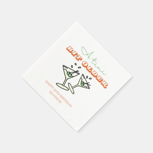 A Tiniビット年上のMartiniオリーブ大人誕生日 スタンダードカクテルナプキン (角)