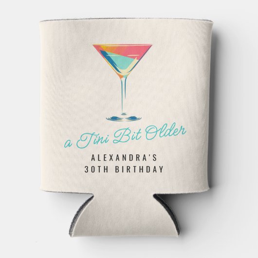 A Tiniビット年上のMartiniテーマレトロ30th Birthday 缶クーラー (正面)