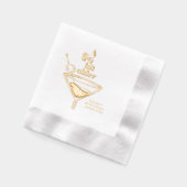 A Tiniビット年上のMartini誕生日パーティーホワイト 箔ナプキン (左)