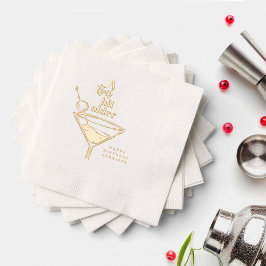 A Tiniビット年上のMartini誕生日パーティーホワイト 箔ナプキン