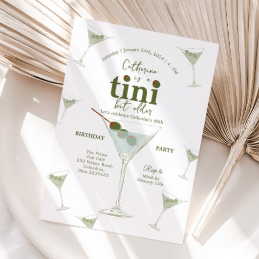 A Tiniビット年上のMartini 40歳の誕生日パーティー 招待状