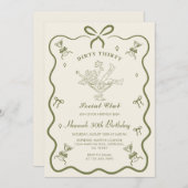 A Tiniビット年上のMartini Bow Dirty 30th Birthday 招待状 (正面/裏面)