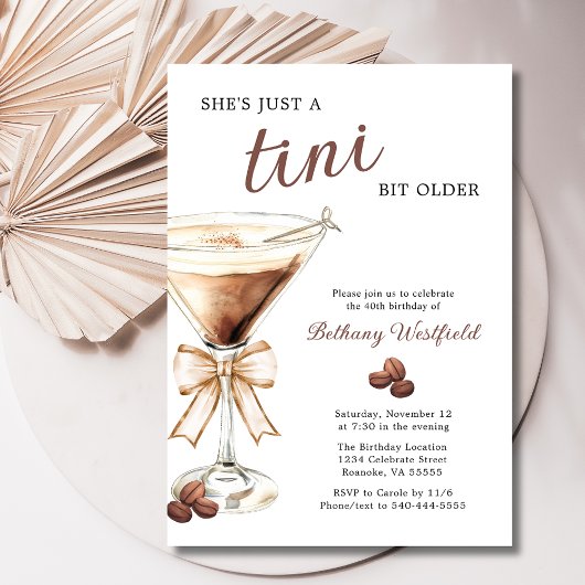 A Tiniビット年上エスプレッソMartini 40歳の誕生日 招待状