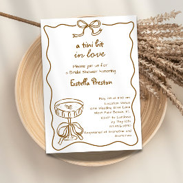 A Tiniビット茶色の手で描かれたMartiniブライダルシャワー 招待状