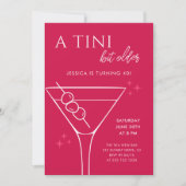 A Tiniモダンビット古い赤40歳の誕生日パーティー 招待状 (正面)