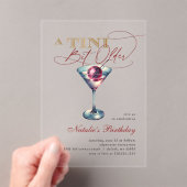 A Tiniモダンビット年上のMartiniさくらんぼ誕生日 アクリル招待状 (インサイチュ (ポータブル))