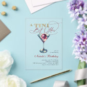 A Tiniモダンビット年上のMartiniさくらんぼ誕生日 アクリル招待状 (インサイチュ (ウェディング))