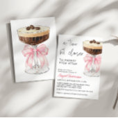 A Tini Bit Closer ピンクの蝶結び エスプレッソマティーニ ブライダル 招待状