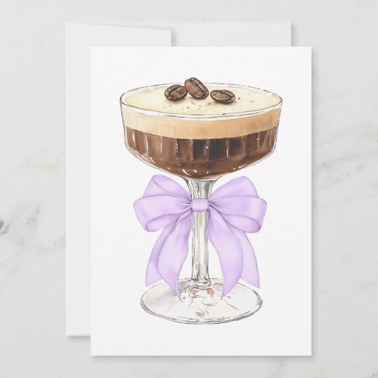 A Tini Bit Closer Bow Espresso Martini Bridal 招待状 (裏面)