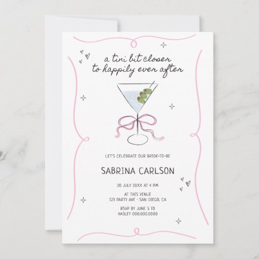 A Tini Bit Closer Bridal Shower Invitation 招待状 (正面)