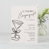 A Tini Bit Engaged Black Bow Martini Bridal Shower 招待状 (スタンド正面)