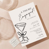 A Tini Bit Engaged Black Bow Martini Bridal Shower 招待状