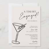 A Tini Bit Engaged Modern Martini Bridal Shower 招待状 (正面)