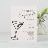 A Tini Bit Engaged Modern Martini Bridal Shower 招待状 (スタンド正面)