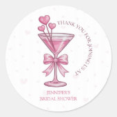 A Tini Bit Engaged Pink Martini Bridal Shower  ラウンドシール (正面)