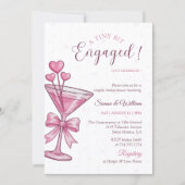 A Tini Bit Engaged Pink Martini Couple Shower 招待状 (正面)