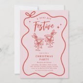 A Tini Bit Festive' Fun Doodle Christmas Party 招待状 (正面)