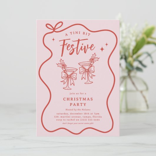 A Tini Bit Festive' Fun Doodle Christmas Party 招待状 (スタンド正面)