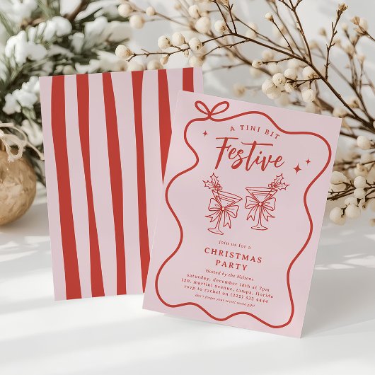 A Tini Bit Festive' Fun Doodle Christmas Party 招待状