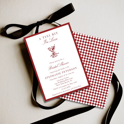 A Tini Bit In Love Old Money Martini Bridal Shower 招待状