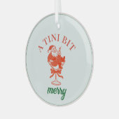 A Tini Bit Merry Christmas Santa Claus ガラスオーナメント (正面左)