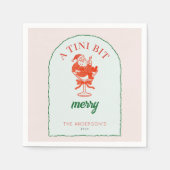 A Tini Bit Merry Christmas Santa Claus スタンダードカクテルナプキン (正面)