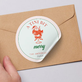 A Tini Bit Merry Christmas Santa Claus ラウンドシール