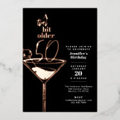 A Tini Bit Olde 50誕生日カクテルパーティー 箔招待状 (正面)