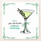 A Tini Bit Older 21st Birthday Party スクエアペーパーコースター (正面)