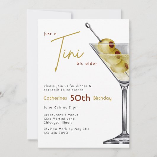 A Tini Bit Older Birthday Invitation 招待状 (正面)