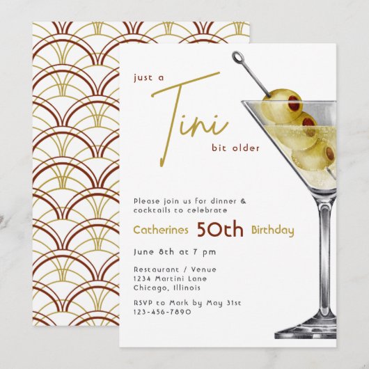 A Tini Bit Older Birthday Invitation 招待状 (正面/裏面)