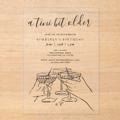A Tini Bit Older Birthday Party Hand Drawn Doodles アクリル招待状 (正面)