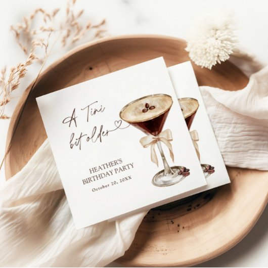 A Tini Bit Older Birthday Party Welcome Sign スタンダードカクテルナプキン