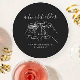 A Tini Bit Older Black Hand Drawn Birthday Party ラウンドペーパーコースター