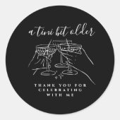 A Tini Bit Older Black Martini Birthday Thank You ラウンドシール (正面)