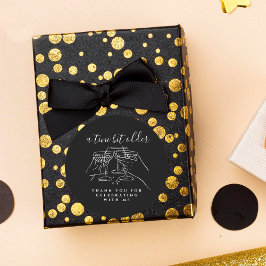 A Tini Bit Older Black Martini Birthday Thank You ラウンドシール