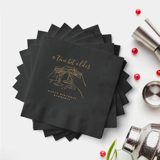 A Tini Bit Older Cheers Martini Birthday Party 箔ナプキン