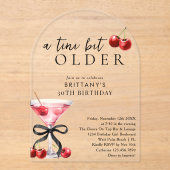 A Tini Bit Older Cherry Martini Women's Birthday アクリル招待状 (正面)