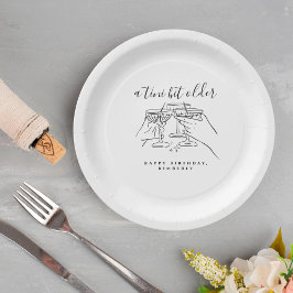 A Tini Bit Older Chic White Cocktai Birthday Party ペーパープレート