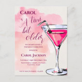 A Tini Bit Older Cocktail Pink Birthday Invitation ポストカード (正面)