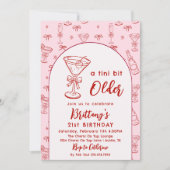 A Tini Bit Older Coquette Cherry Martini Birthday 招待状 (正面)