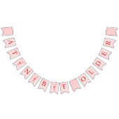 A Tini Bit Older Cute Bow Pink Red Birthday バンティングフラッグ (全)
