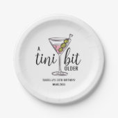 A Tini Bit Older Cute Pink Martini Themed Birthday ペーパープレート (正面)