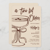 A Tini Bit Older Espresso Martini 21st Birthday 招待状 (正面/裏面)