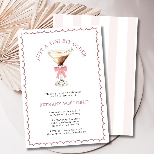 A Tini Bit Older Espresso Martini 50th Birthday 招待状